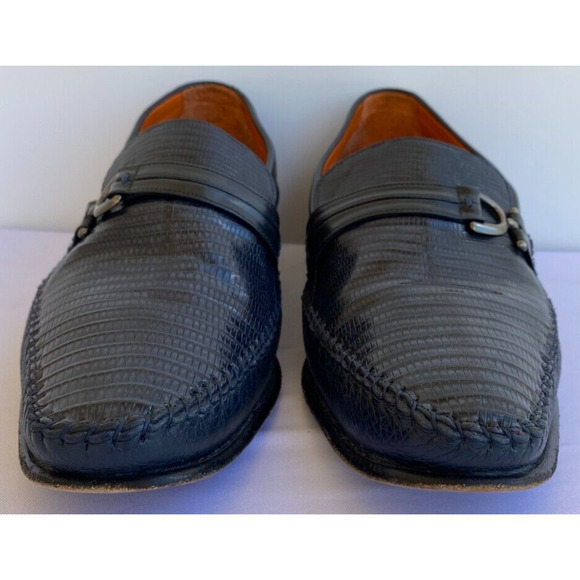 Bragano Cole Haan Shoes Mens 10M Black Leather Loafers Woven Classic main image 6